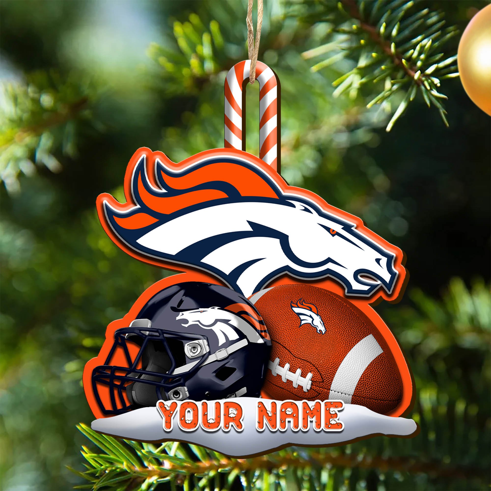 Denver Broncos Sport Wooden Ornament 2024 Version Customized Your Name, Christmas Gifts For Sport Fan, Christmas Decorations Sport ETHY-53468