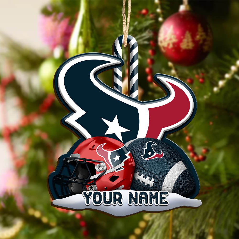Alternative view of Houston Texans Sport Wooden Ornament 2024 Version Customized Your Name, Christmas Gifts For Sport Fan, Christmas Decorations Sport ETHY-53468