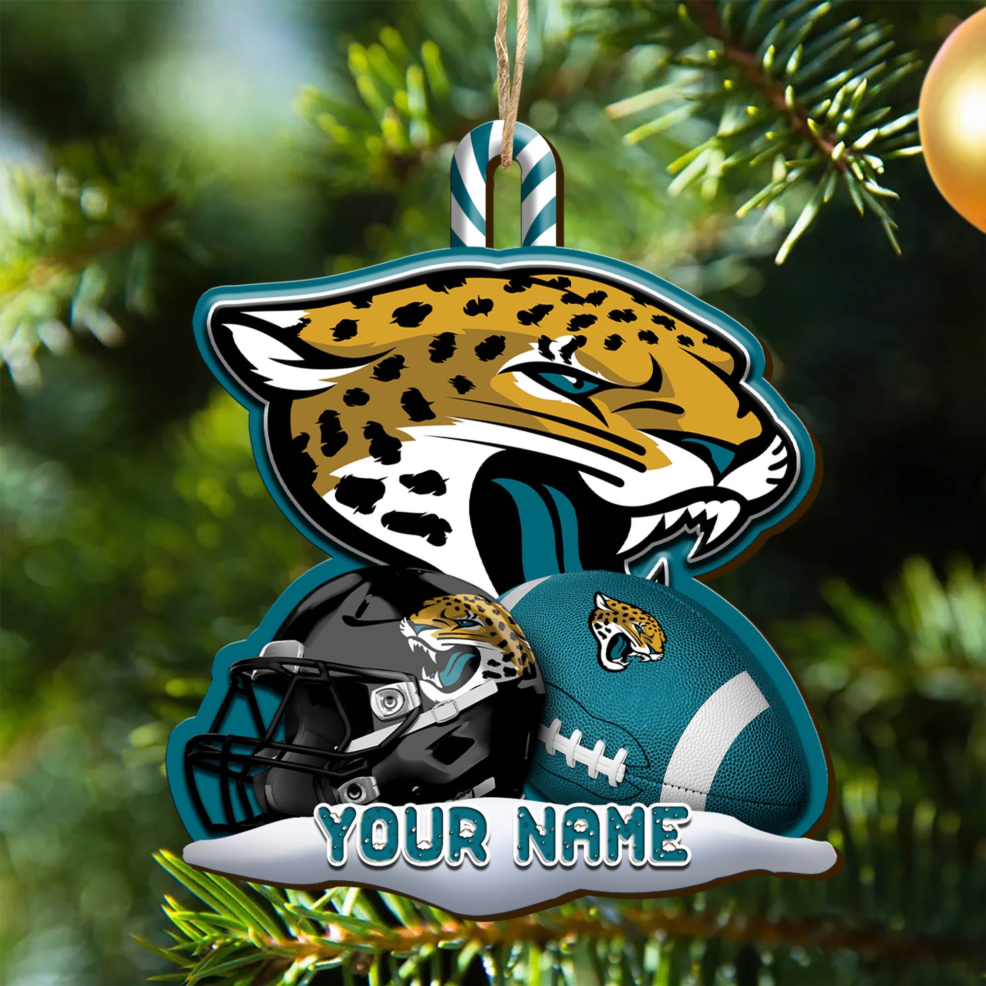 Jacksonville Jaguars Sport Wooden Ornament 2024 Version Customized Your Name, Christmas Gifts For Sport Fan, Christmas Decorations Sport ETHY-53468