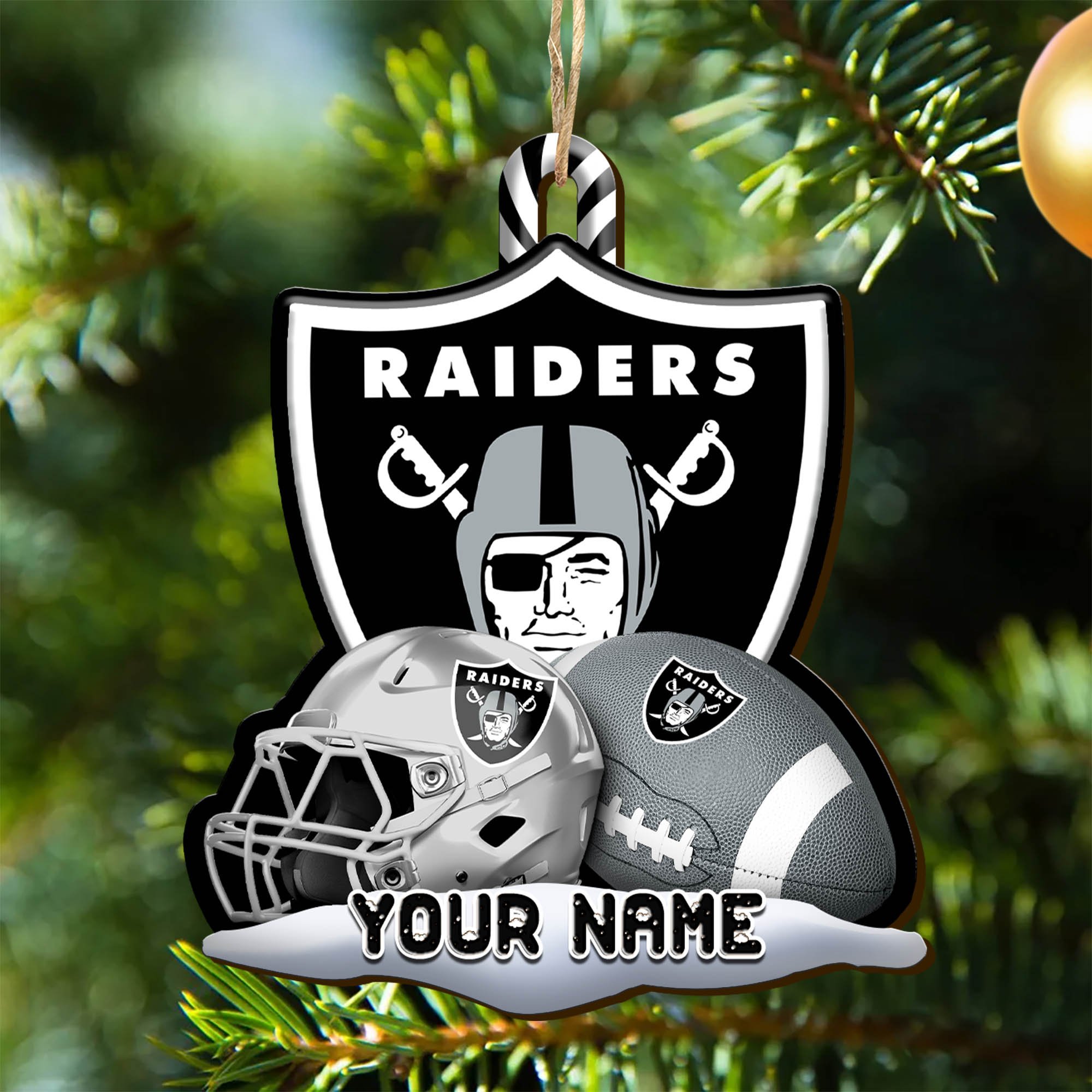 Las Vegas Raiders Sport Wooden Ornament 2024 Version Customized Your Name, Christmas Gifts For Sport Fan, Christmas Decorations Sport ETHY-53468