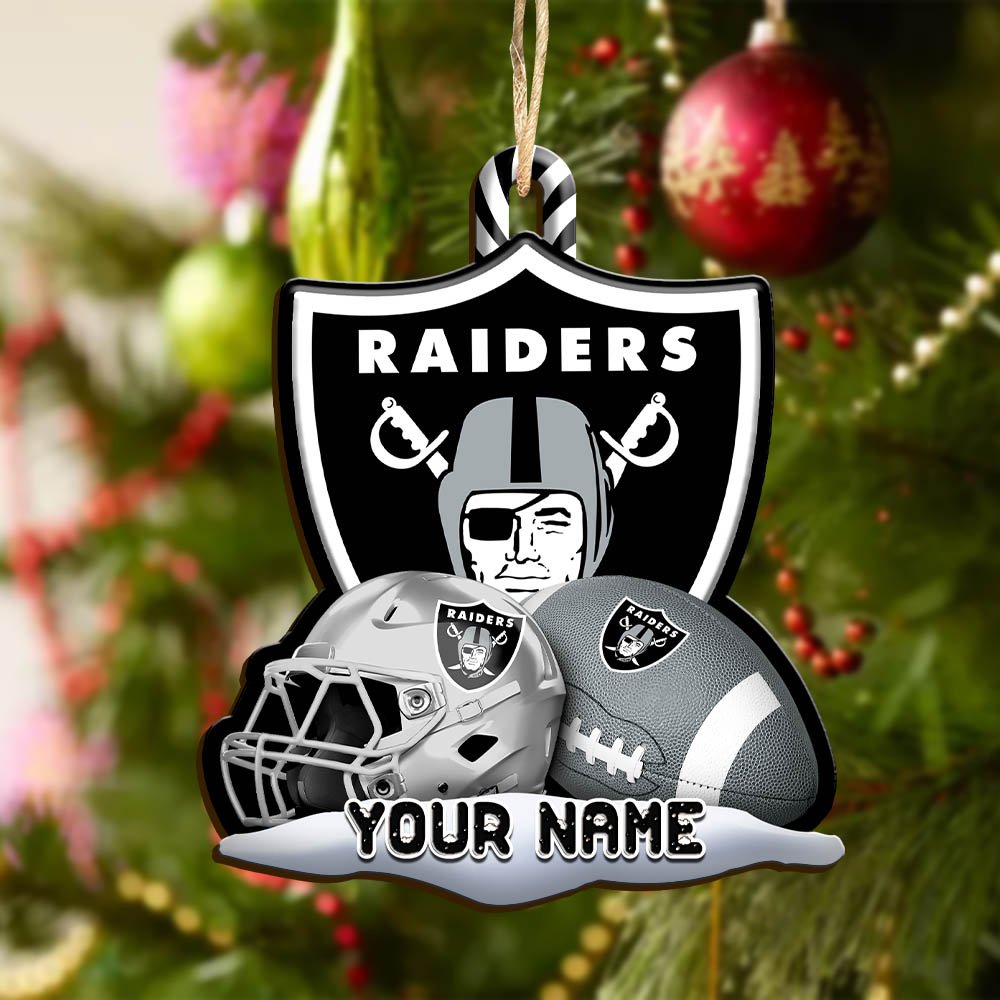 Alternative view of Las Vegas Raiders Sport Wooden Ornament 2024 Version Customized Your Name, Christmas Gifts For Sport Fan, Christmas Decorations Sport ETHY-53468