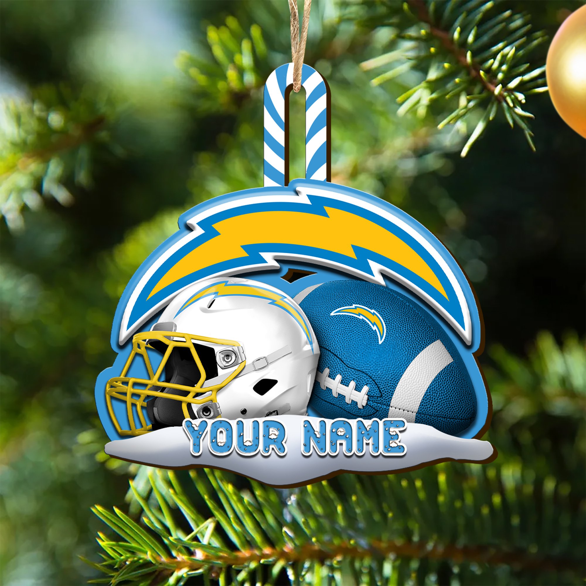 Los Angeles Chargers Sport Wooden Ornament 2024 Version Customized Your Name, Christmas Gifts For Sport Fan, Christmas Decorations Sport ETHY-53468