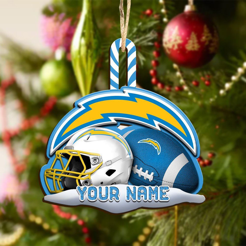 Alternative view of Los Angeles Chargers Sport Wooden Ornament 2024 Version Customized Your Name, Christmas Gifts For Sport Fan, Christmas Decorations Sport ETHY-53468