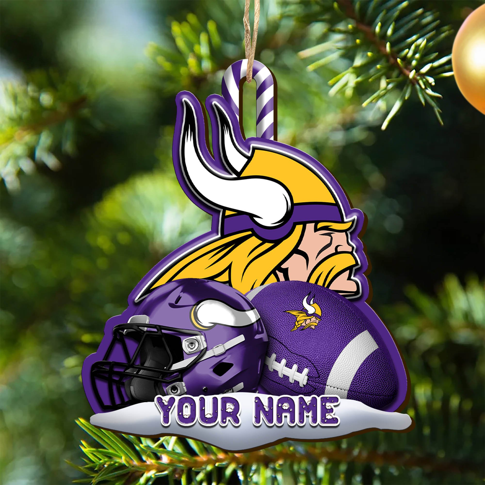 Minnesota Vikings Sport Wooden Ornament 2024 Version Customized Your Name, Christmas Gifts For Sport Fan, Christmas Decorations Sport ETHY-53468