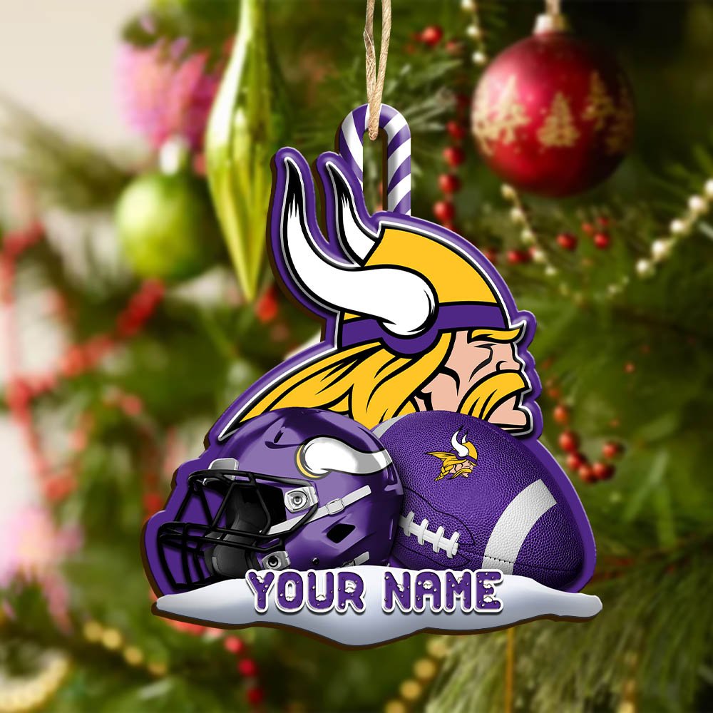 Alternative view of Minnesota Vikings Sport Wooden Ornament 2024 Version Customized Your Name, Christmas Gifts For Sport Fan, Christmas Decorations Sport ETHY-53468