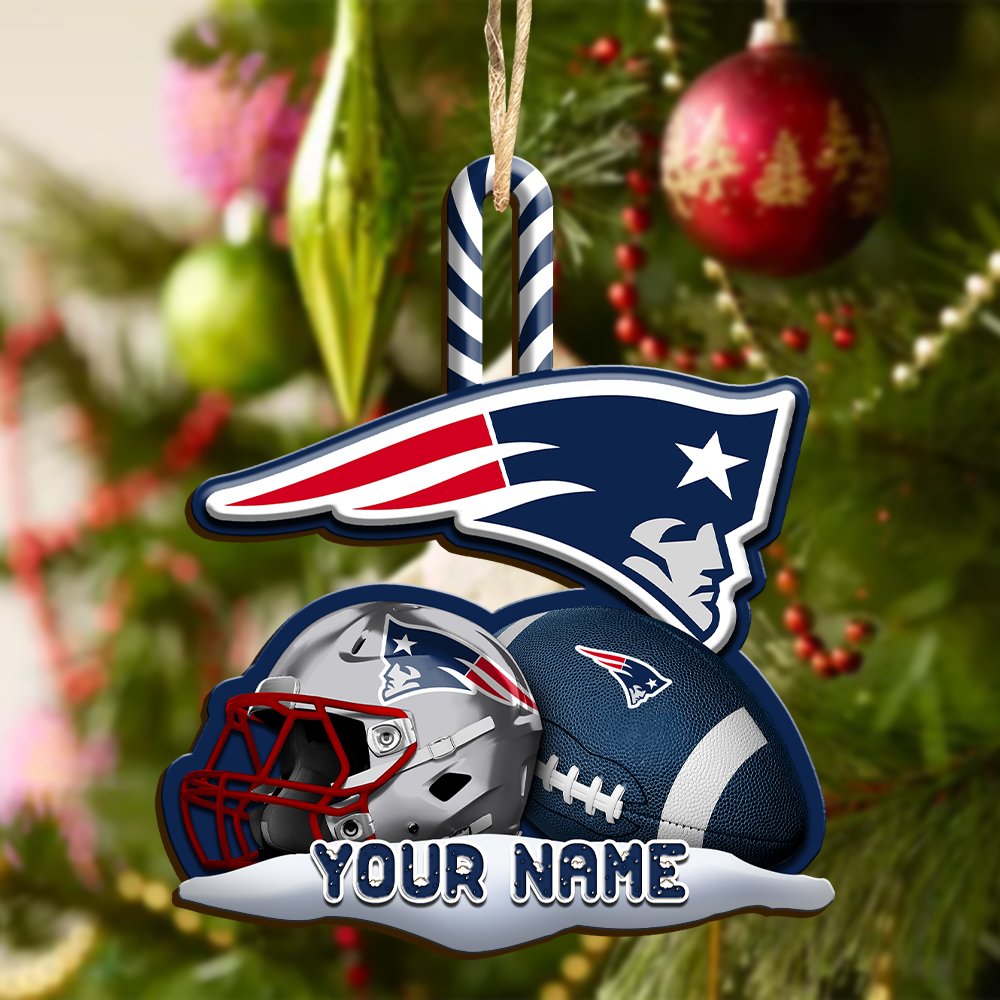 Alternative view of New England Patriots Sport Wooden Ornament 2024 Version Customized Your Name, Christmas Gifts For Sport Fan, Christmas Decorations Sport ETHY-53468