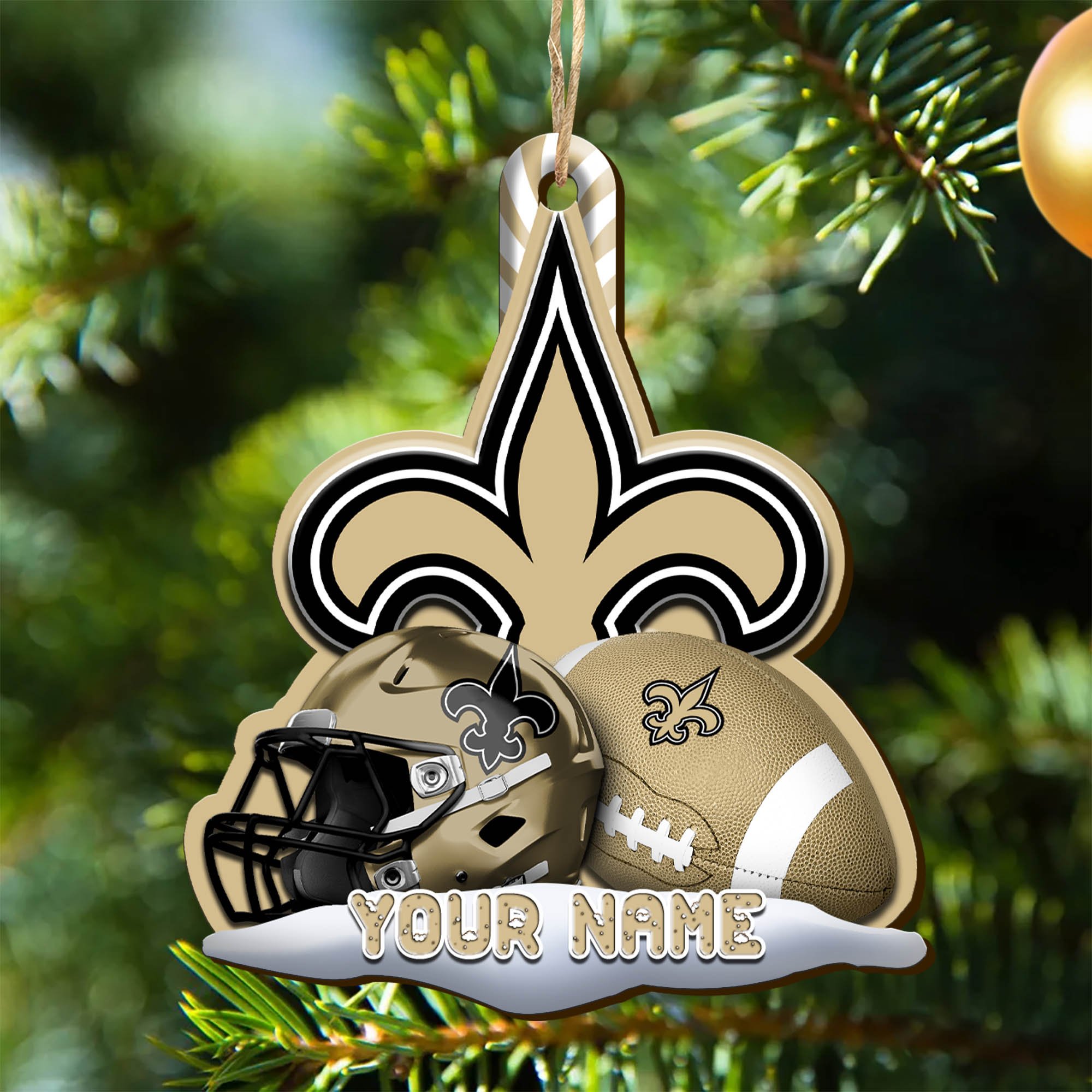 New Orleans Saints Sport Wooden Ornament 2024 Version Customized Your Name, Christmas Gifts For Sport Fan, Christmas Decorations Sport ETHY-53468