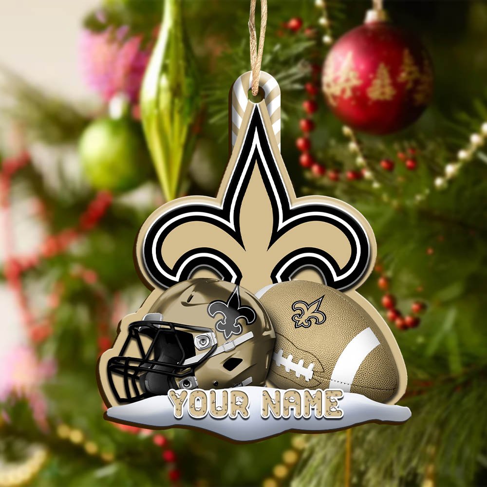 Alternative view of New Orleans Saints Sport Wooden Ornament 2024 Version Customized Your Name, Christmas Gifts For Sport Fan, Christmas Decorations Sport ETHY-53468