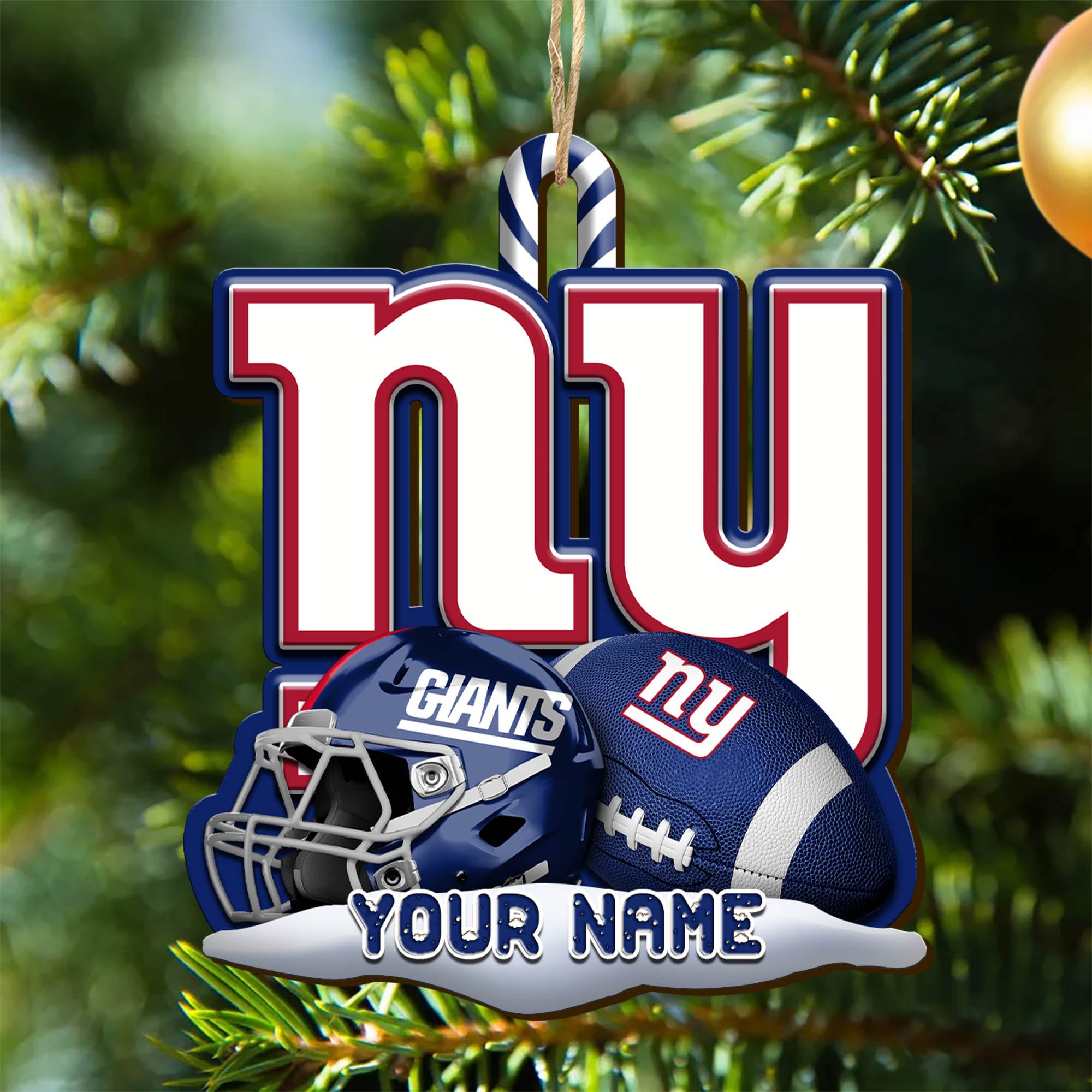 New York Giants Sport Wooden Ornament 2024 Version Customized Your Name, Christmas Gifts For Sport Fan, Christmas Decorations Sport ETHY-53468