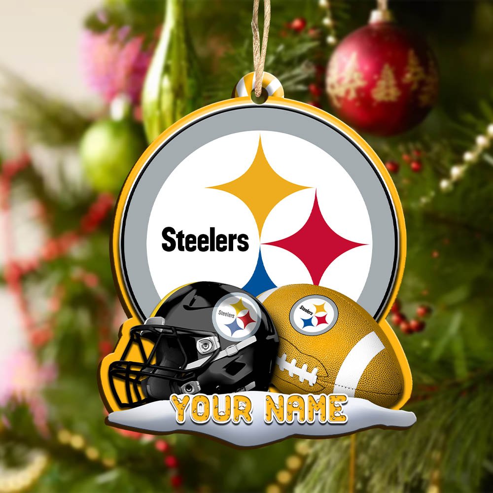Alternative view of Pittsburgh Steelers Sport Wooden Ornament 2024 Version Customized Your Name, Christmas Gifts For Sport Fan, Christmas Decorations Sport ETHY-53468