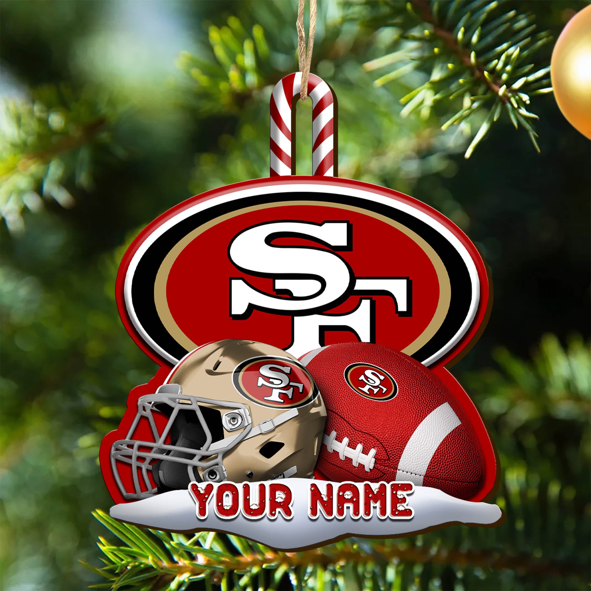 San Francisco 49ers Sport Wooden Ornament 2024 Version Customized Your Name, Christmas Gifts For Sport Fan, Christmas Decorations Sport ETHY-53468
