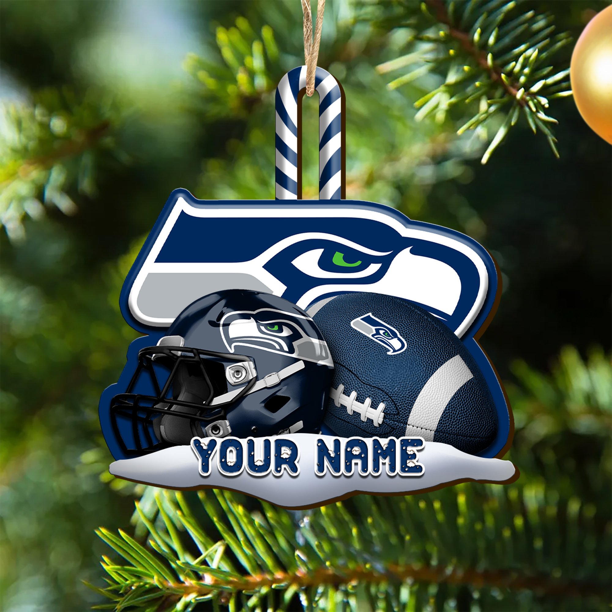 Seattle Seahawks Sport Wooden Ornament 2024 Version Customized Your Name, Christmas Gifts For Sport Fan, Christmas Decorations Sport ETHY-53468