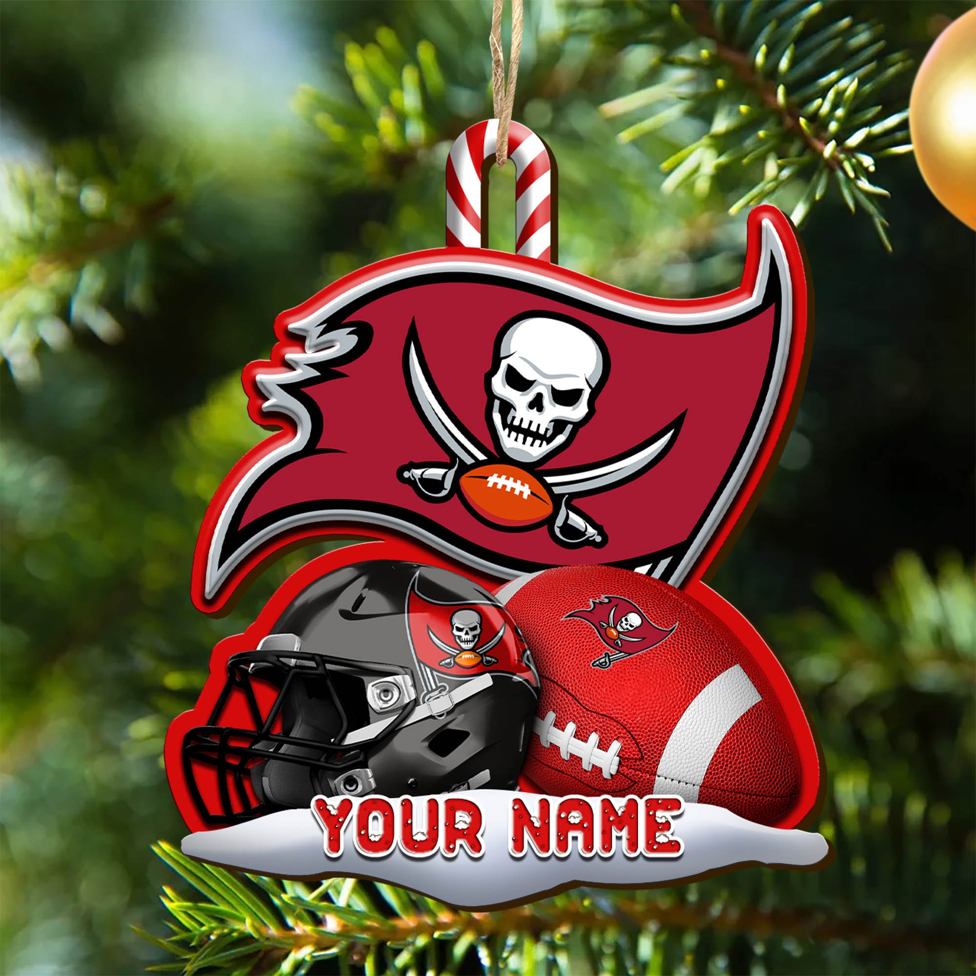 Tampa Bay Buccaneers Sport Wooden Ornament 2024 Version Customized Your Name, Christmas Gifts For Sport Fan, Christmas Decorations Sport ETHY-53468