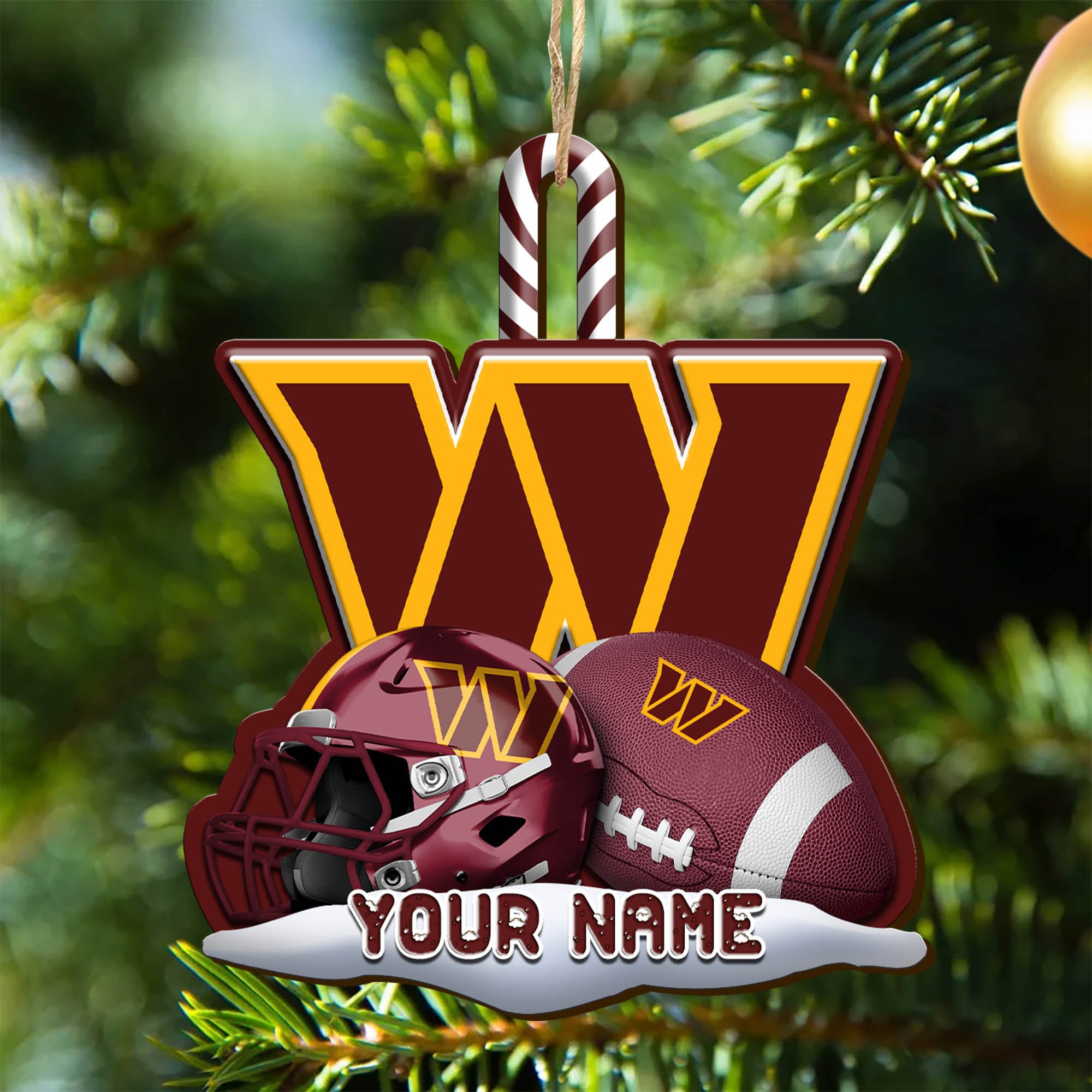 Washington Commanders Sport Wooden Ornament 2024 Version Customized Your Name, Christmas Gifts For Sport Fan, Christmas Decorations Sport ETHY-53468