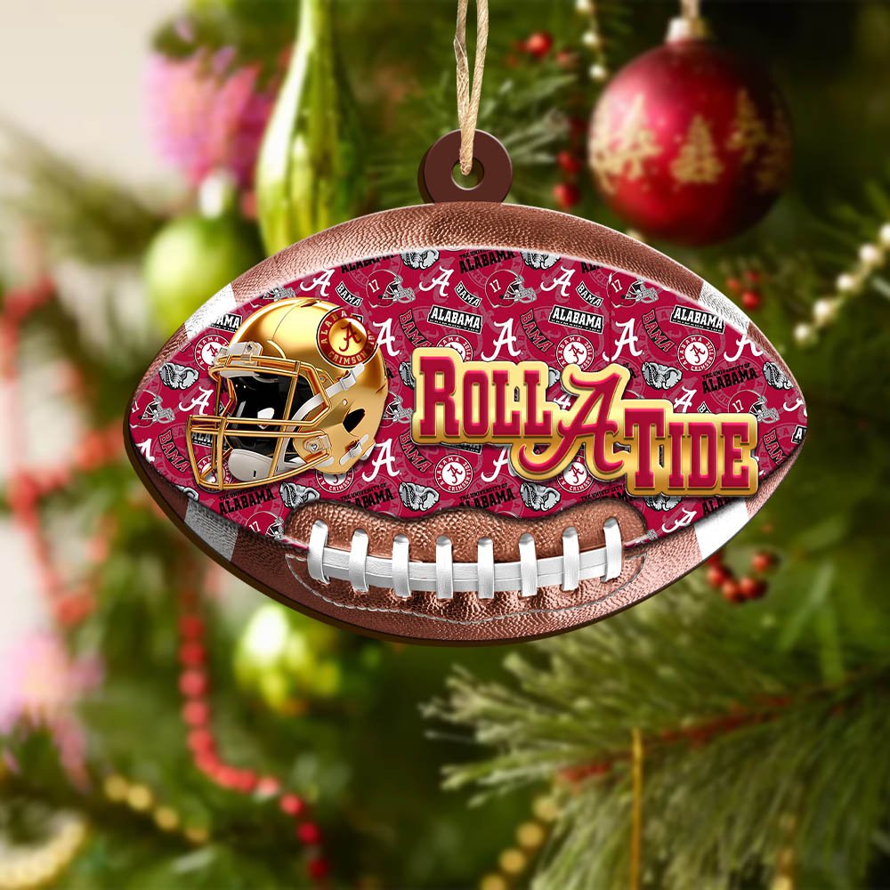 Alternative view of Alabama Crimson Tide Wooden Ornament 2024 Version, Christmas Ornament For Football Fan, Hanging Decor ETHY-53500
