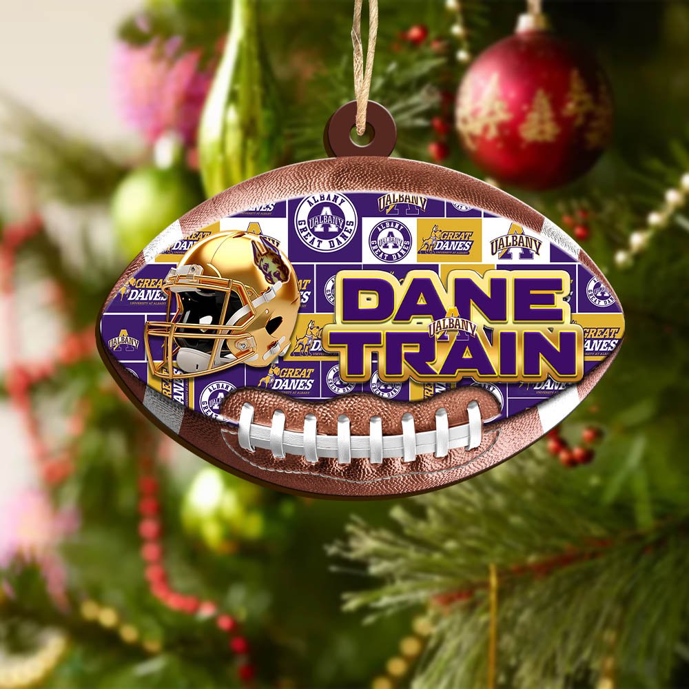 Alternative view of Albany Great Danes Wooden Ornament 2024 Version, Christmas Ornament For Football Fan, Hanging Decor ETHY-53500