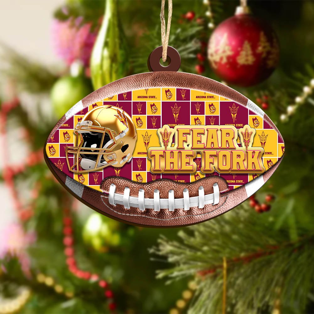 Alternative view of Arizona State Sun Devils Wooden Ornament 2024 Version, Christmas Ornament For Football Fan, Hanging Decor ETHY-53500