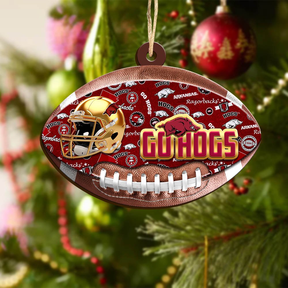 Alternative view of Arkansas Razorbacks Wooden Ornament 2024 Version, Christmas Ornament For Football Fan, Hanging Decor ETHY-53500