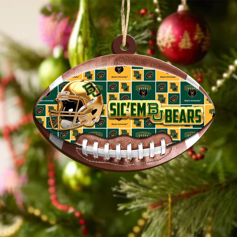 Alternative view of Baylor Bears Wooden Ornament 2024 Version, Christmas Ornament For Football Fan, Hanging Decor ETHY-53500