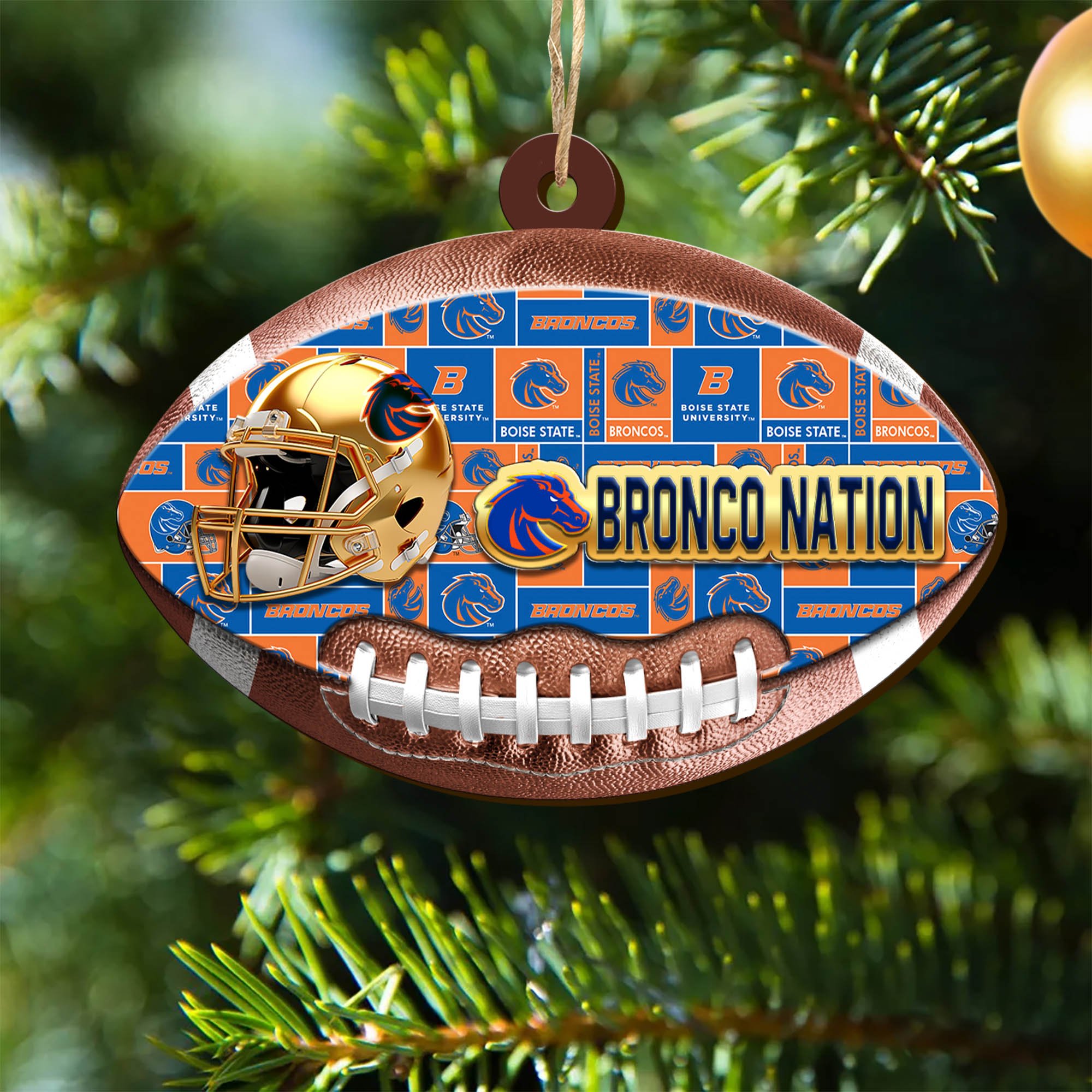 Boise State Broncos Wooden Ornament 2024 Version, Christmas Ornament For Football Fan, Hanging Decor ETHY-53500