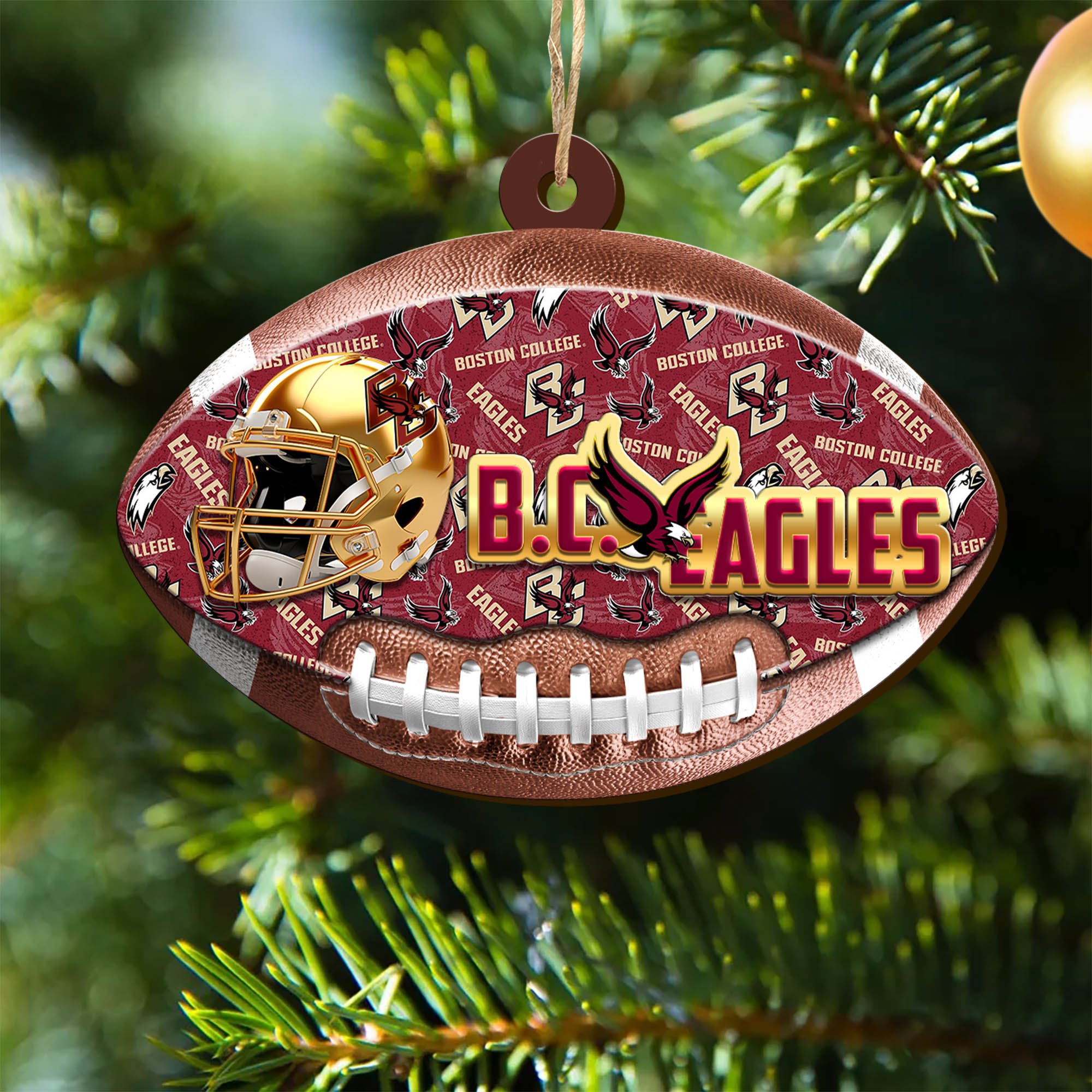 Boston College Eagles Wooden Ornament 2024 Version, Christmas Ornament For Football Fan, Hanging Decor ETHY-53500