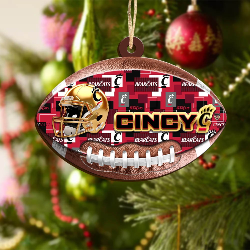 Alternative view of Cincinnati Bearcats Wooden Ornament 2024 Version, Christmas Ornament For Football Fan, Hanging Decor ETHY-53500