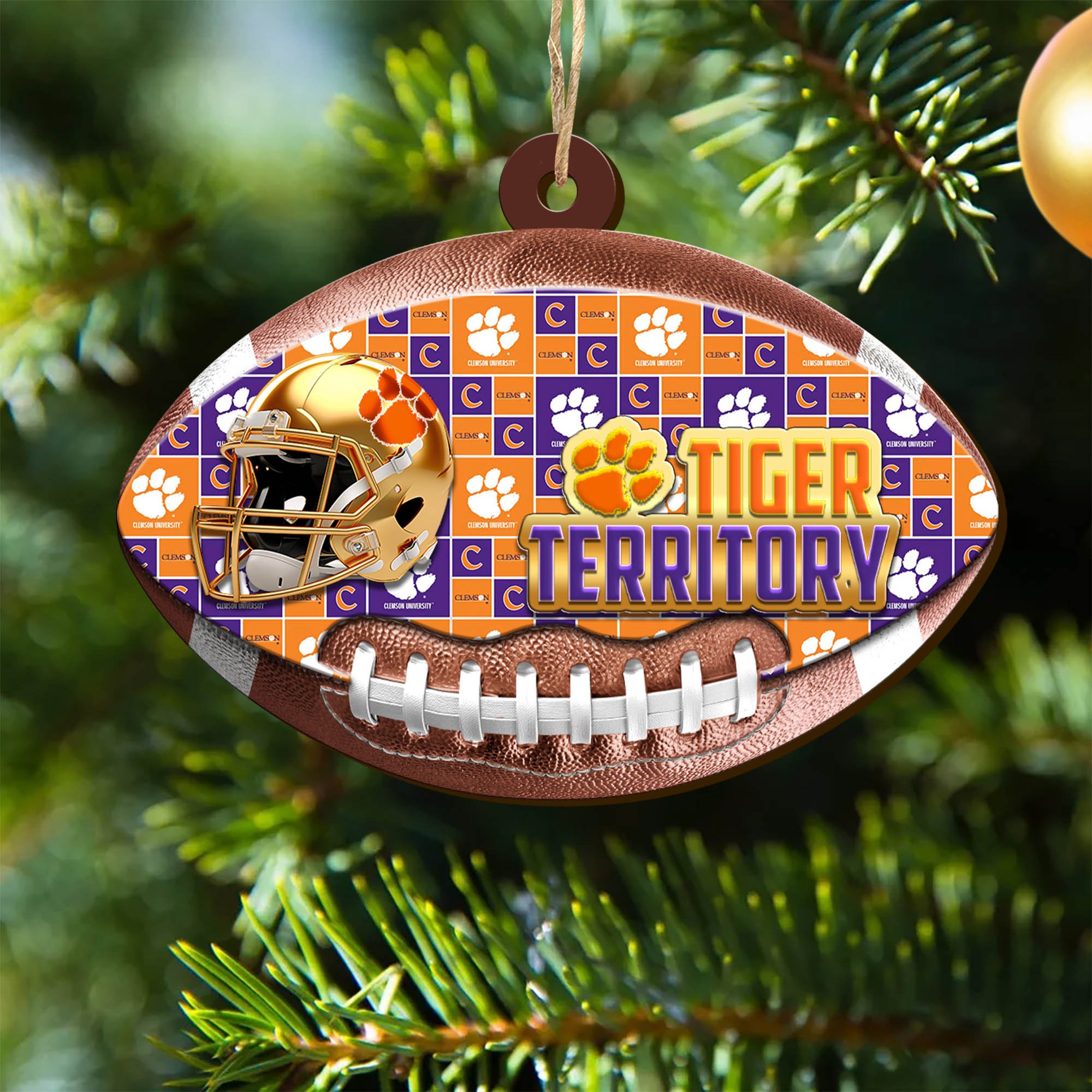 Clemson Tigers Wooden Ornament 2024 Version, Christmas Ornament For Football Fan, Hanging Decor ETHY-53500