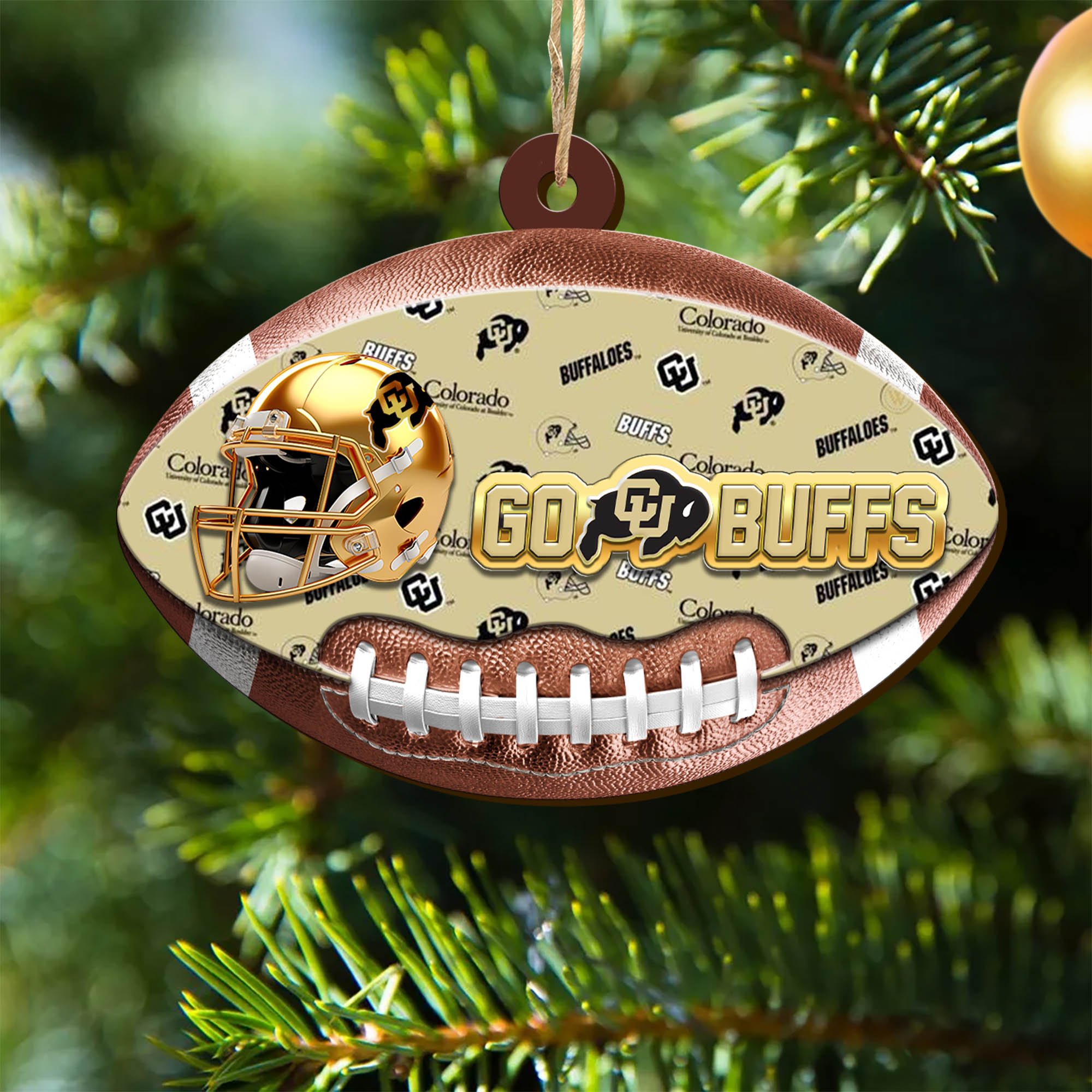 Colorado Buffaloes Wooden Ornament 2024 Version, Christmas Ornament For Football Fan, Hanging Decor ETHY-53500
