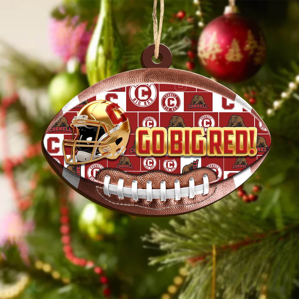 Alternative view of Cornell Big Red Wooden Ornament 2024 Version, Christmas Ornament For Football Fan, Hanging Decor ETHY-53500