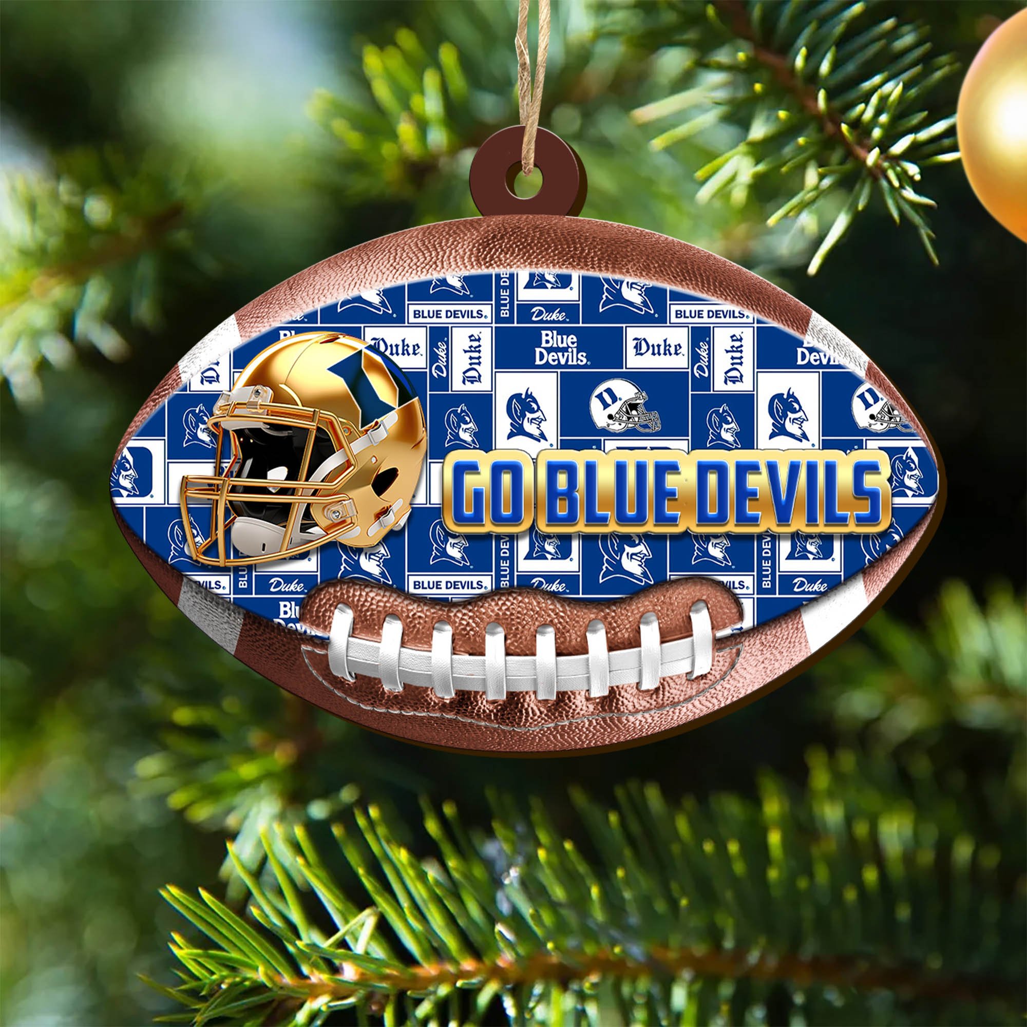 Duke Blue Devils Wooden Ornament 2024 Version, Christmas Ornament For Football Fan, Hanging Decor ETHY-53500