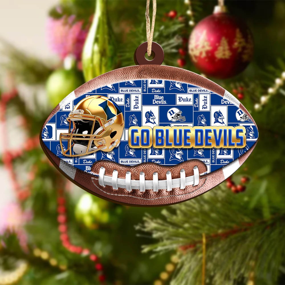 Alternative view of Duke Blue Devils Wooden Ornament 2024 Version, Christmas Ornament For Football Fan, Hanging Decor ETHY-53500
