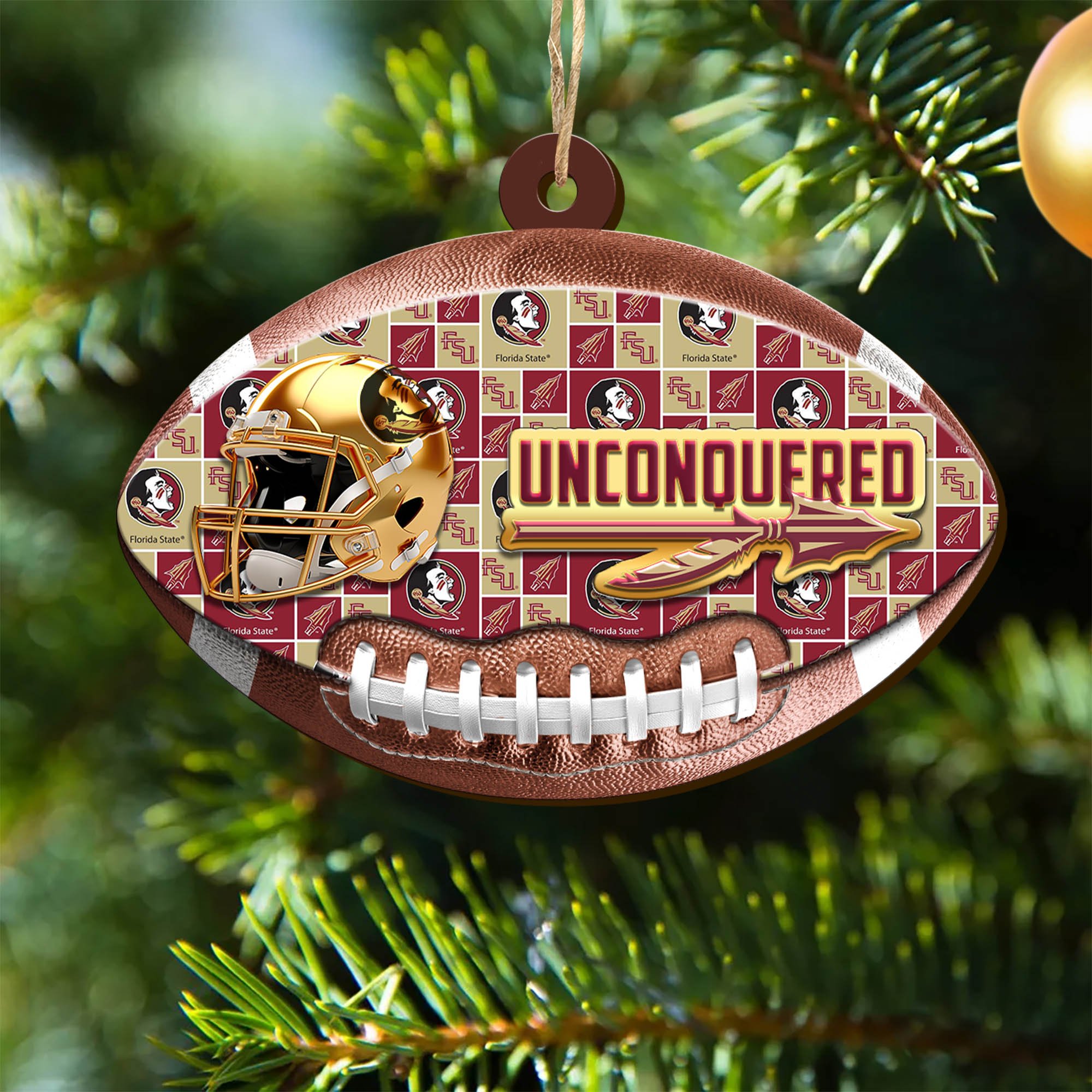Florida State Seminoles Wooden Ornament 2024 Version, Christmas Ornament For Football Fan, Hanging Decor ETHY-53500