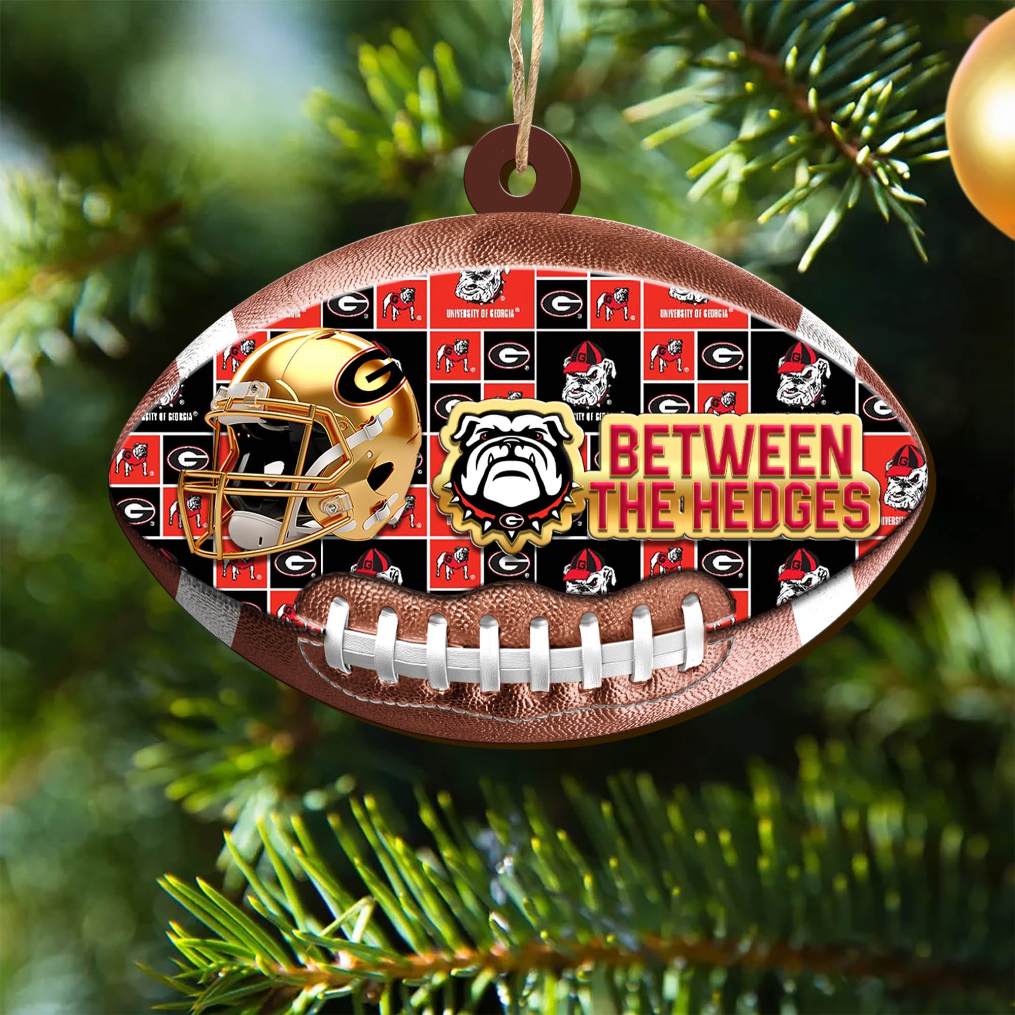 Georgia Bulldogs Wooden Ornament 2024 Version, Christmas Ornament For Football Fan, Hanging Decor ETHY-53500