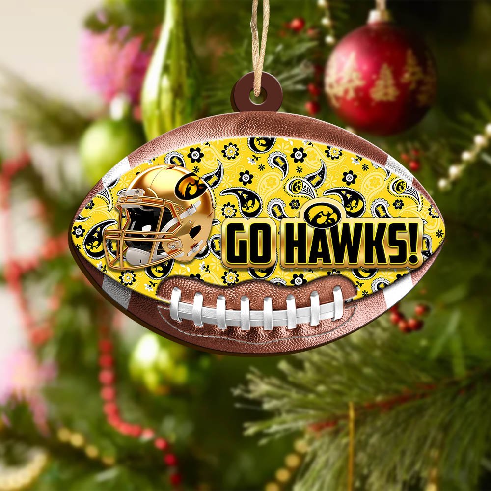 Alternative view of Iowa Hawkeyes Wooden Ornament 2024 Version, Christmas Ornament For Football Fan, Hanging Decor ETHY-53500