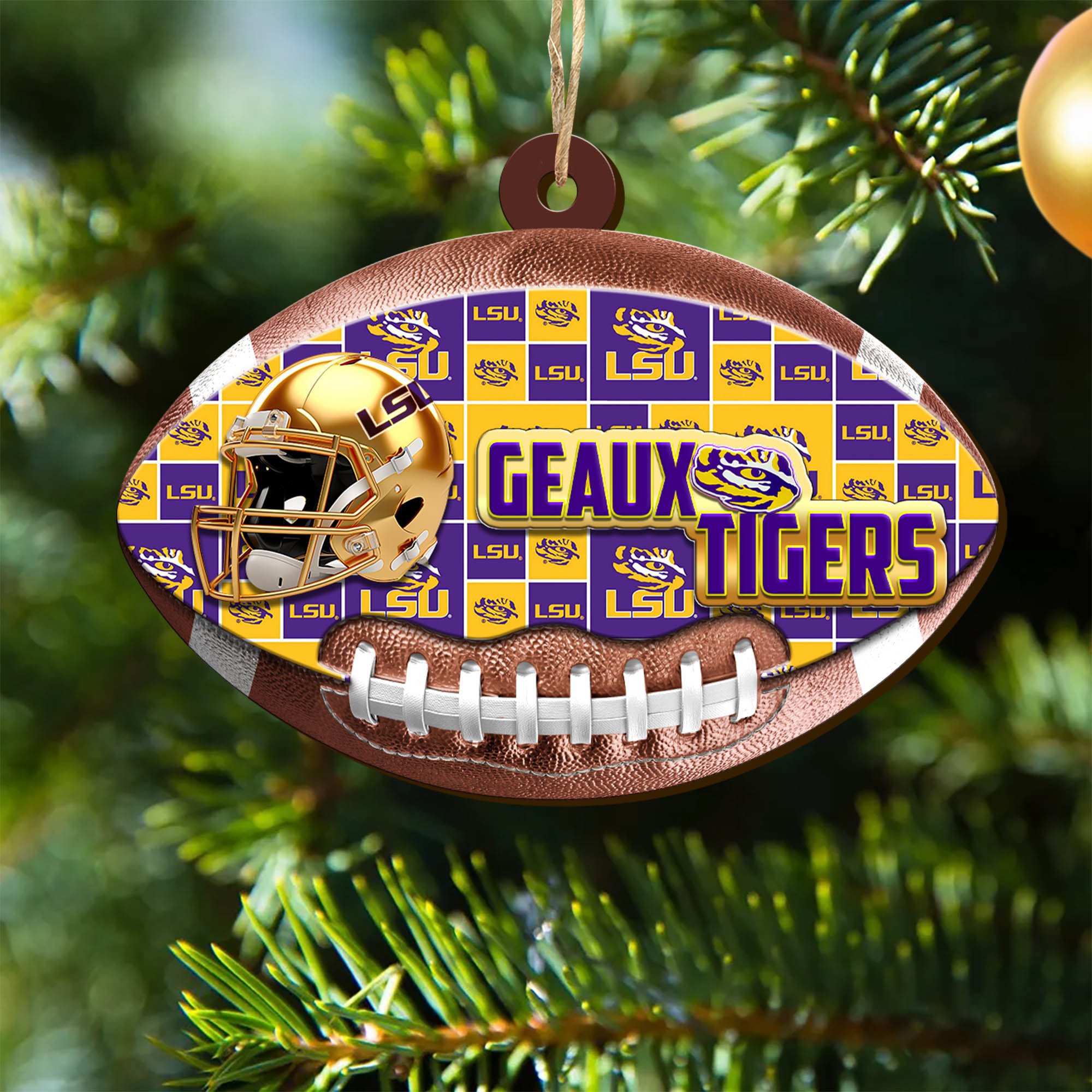 LSU TIGERS Wooden Ornament 2024 Version, Christmas Ornament For Football Fan, Hanging Decor ETHY-53500
