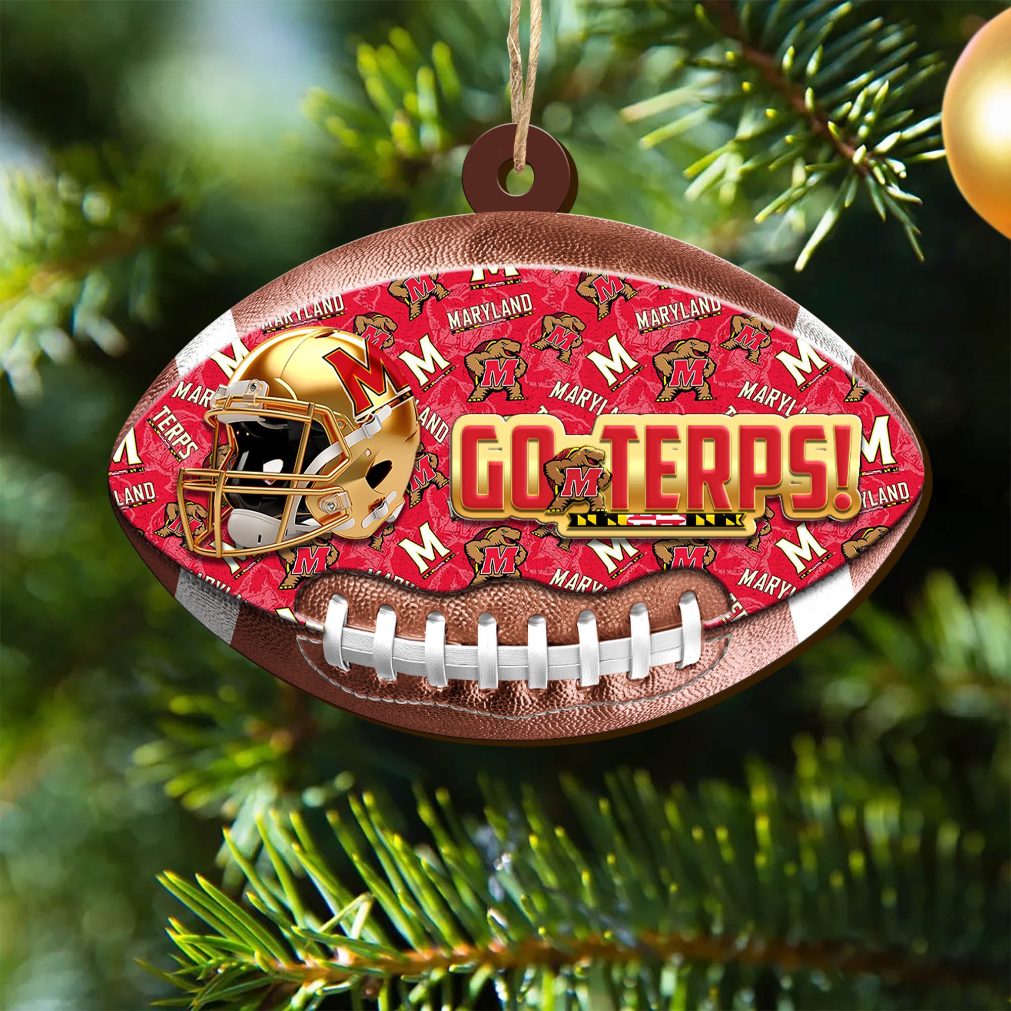 Maryland Terrapins Wooden Ornament 2024 Version, Christmas Ornament For Football Fan, Hanging Decor ETHY-53500