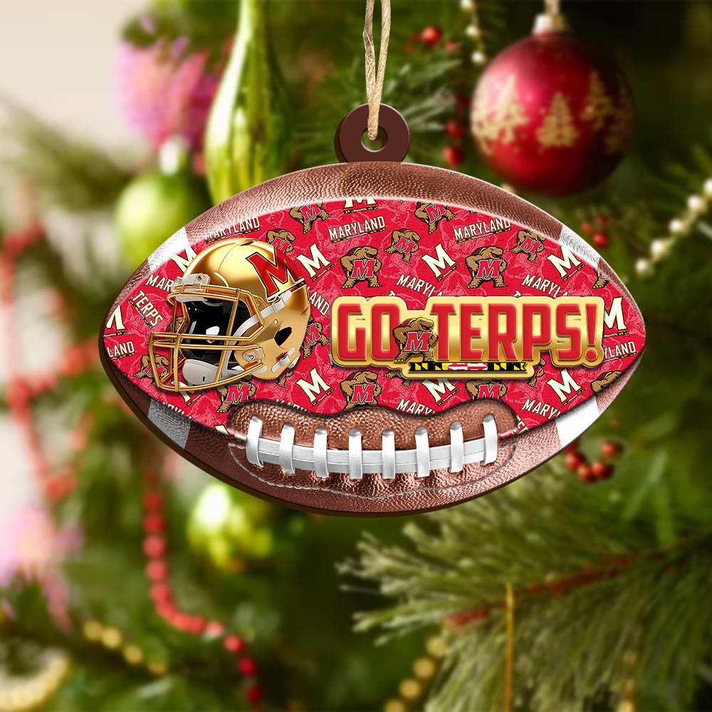 Alternative view of Maryland Terrapins Wooden Ornament 2024 Version, Christmas Ornament For Football Fan, Hanging Decor ETHY-53500