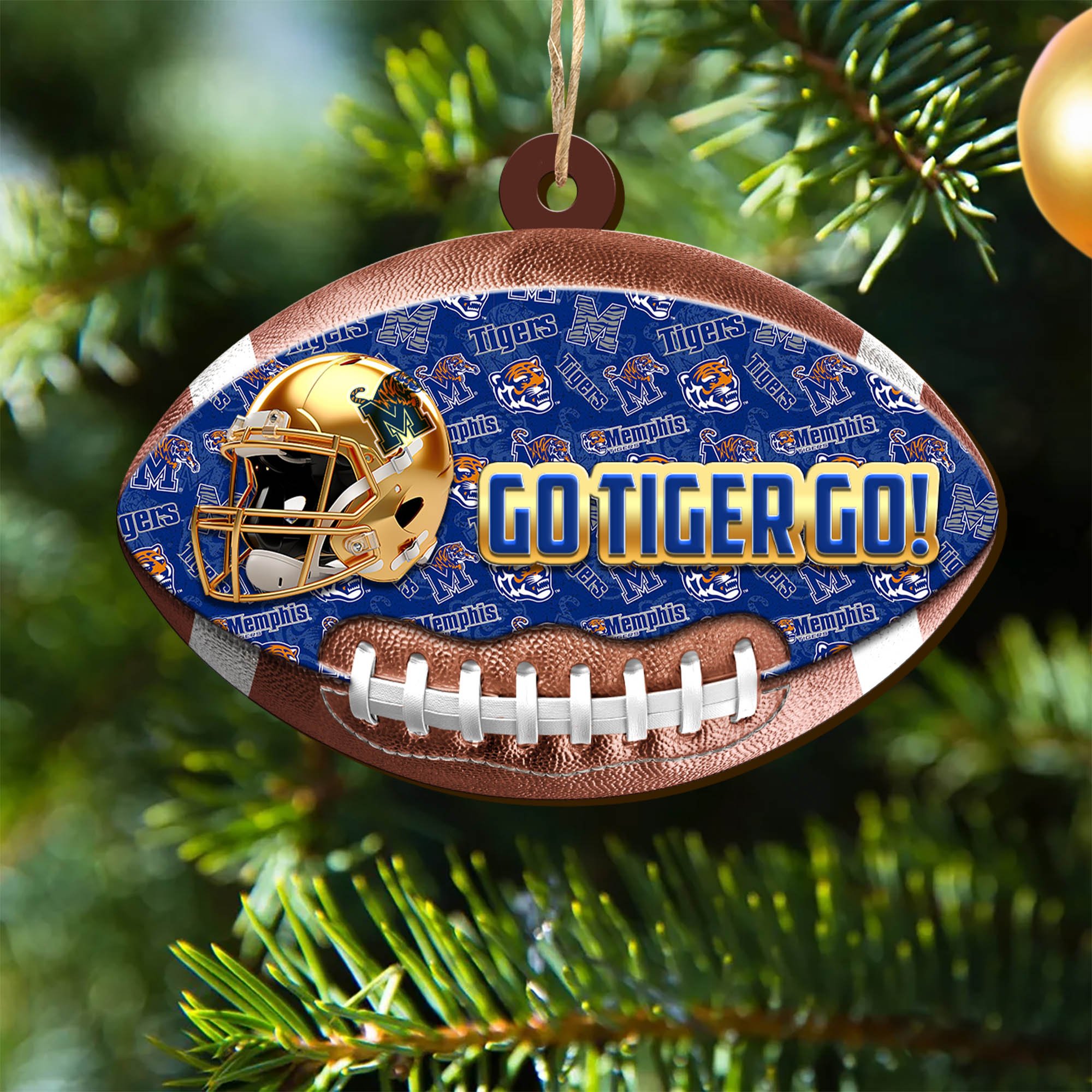 Memphis Tigers Wooden Ornament 2024 Version, Christmas Ornament For Football Fan, Hanging Decor ETHY-53500