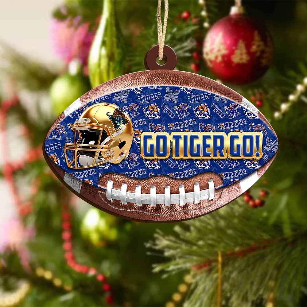 Alternative view of Memphis Tigers Wooden Ornament 2024 Version, Christmas Ornament For Football Fan, Hanging Decor ETHY-53500