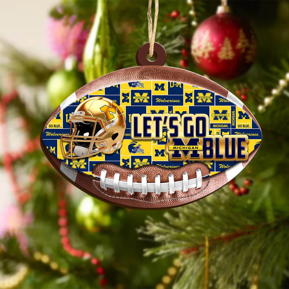 Alternative view of Michigan Wolverines Wooden Ornament 2024 Version, Christmas Ornament For Football Fan, Hanging Decor ETHY-53500