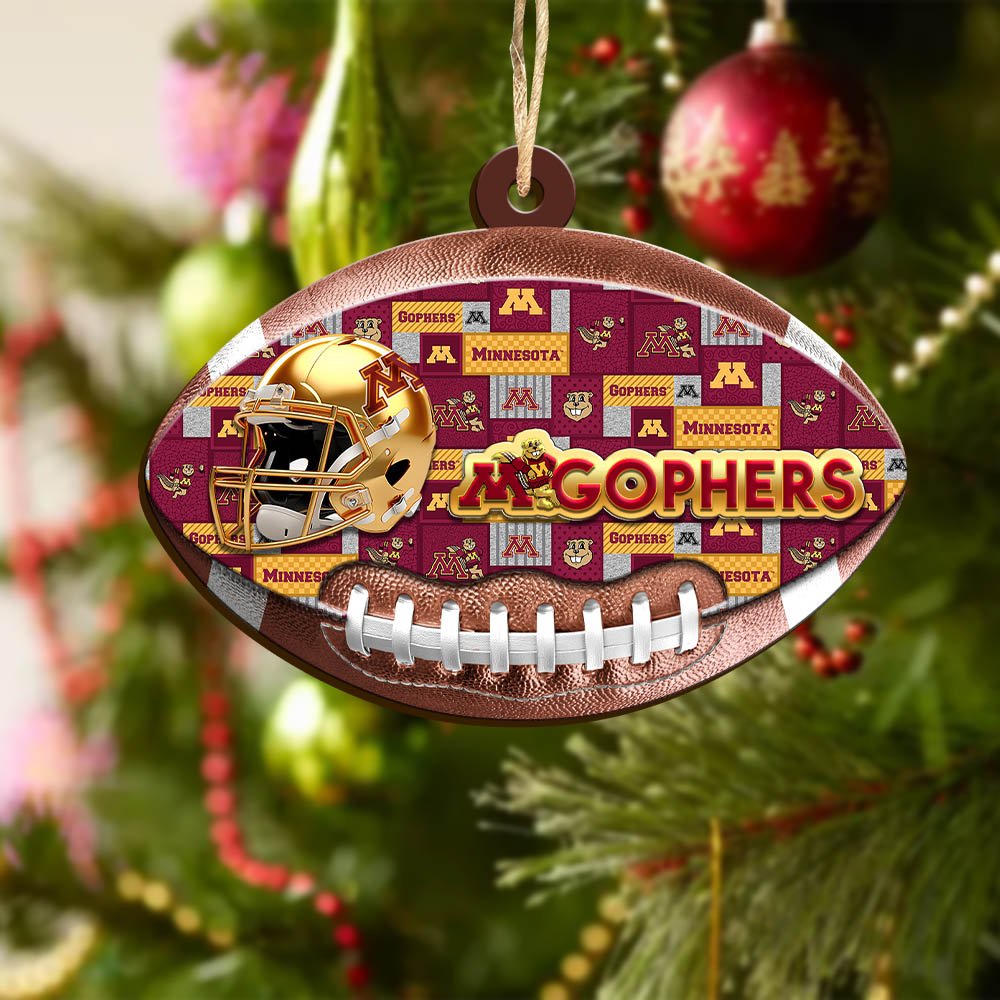 Alternative view of Minnesota Golden Gophers Wooden Ornament 2024 Version, Christmas Ornament For Football Fan, Hanging Decor ETHY-53500
