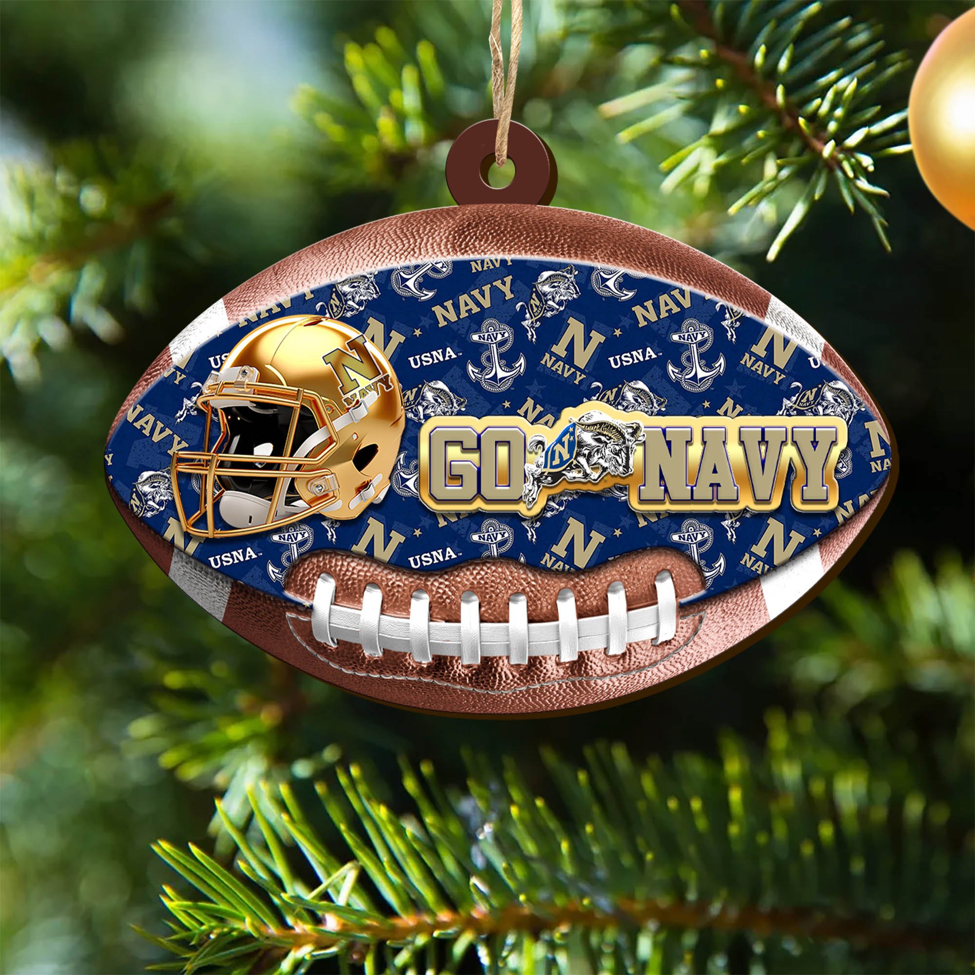Navy Midshipmen Wooden Ornament 2024 Version, Christmas Ornament For Football Fan, Hanging Decor ETHY-53500
