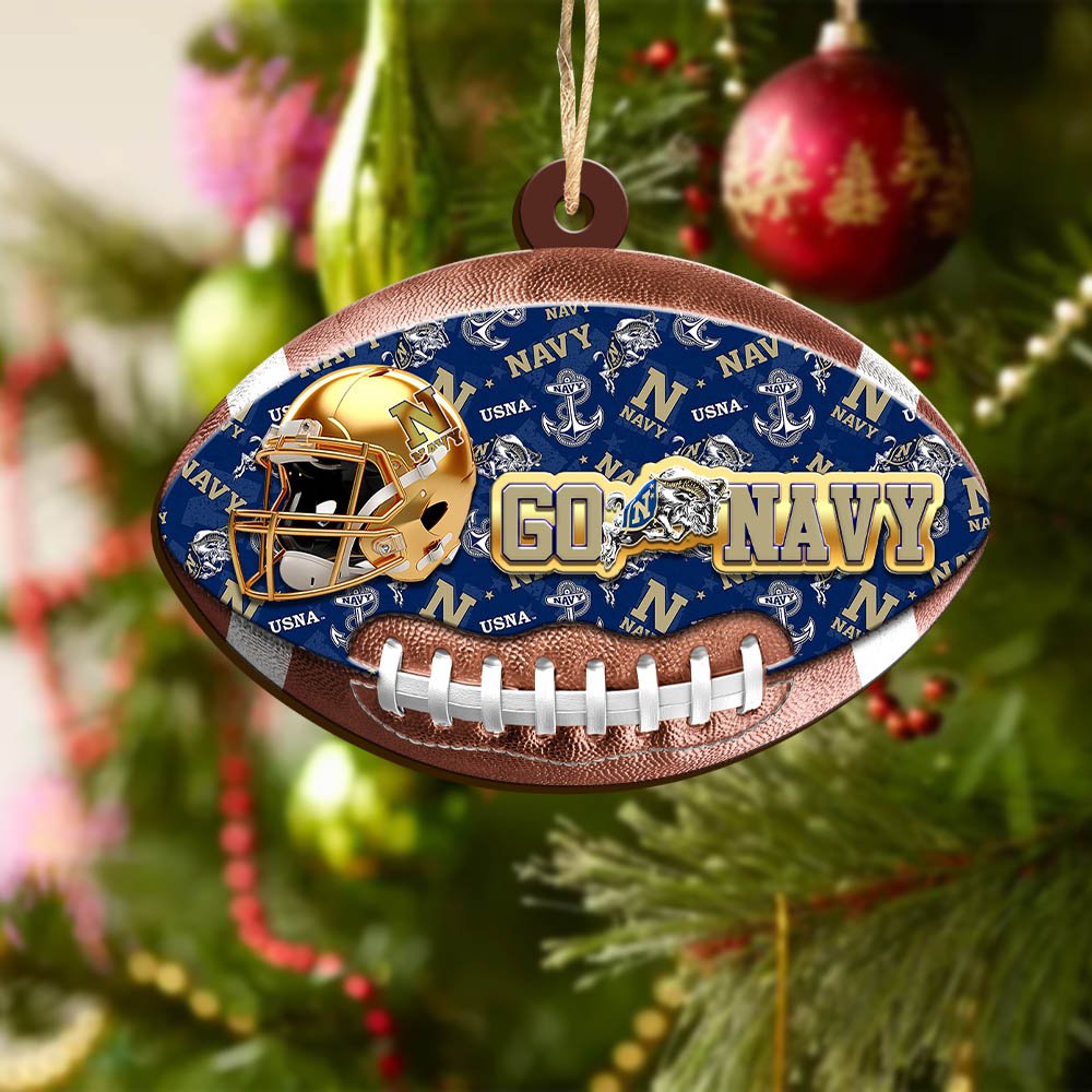 Alternative view of Navy Midshipmen Wooden Ornament 2024 Version, Christmas Ornament For Football Fan, Hanging Decor ETHY-53500