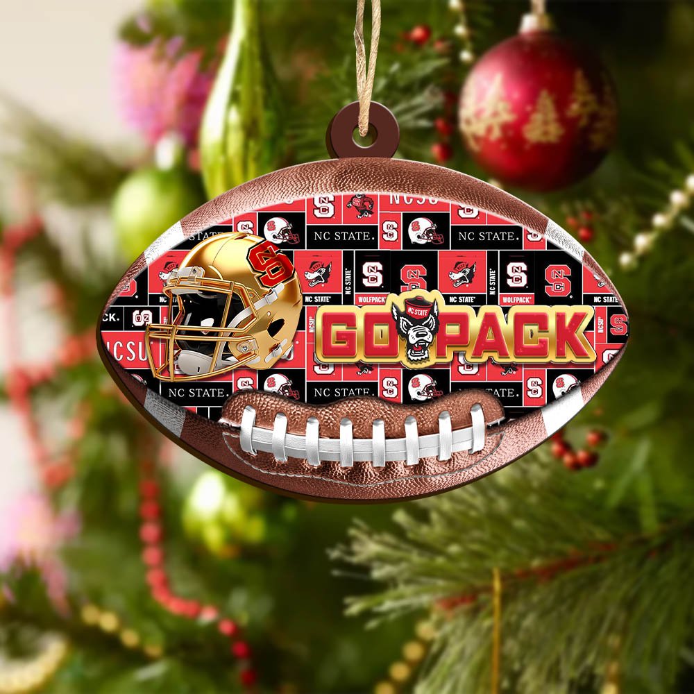 Alternative view of NC State Wolfpack Wooden Ornament 2024 Version, Christmas Ornament For Football Fan, Hanging Decor ETHY-53500