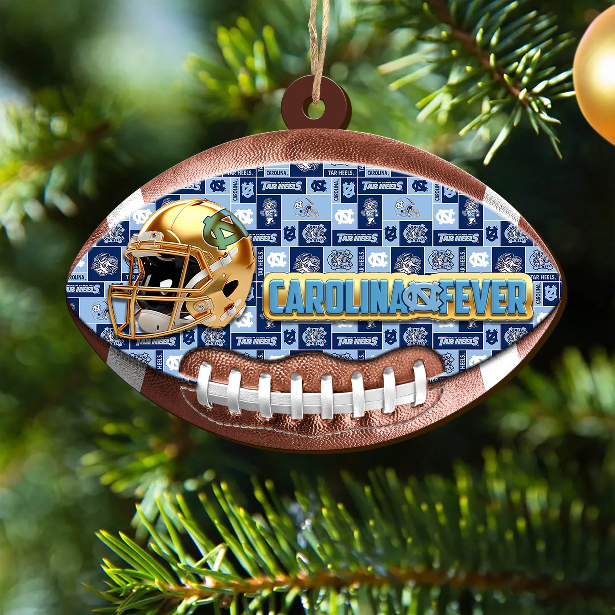 North Carolina Tar Heels Wooden Ornament 2024 Version, Christmas Ornament For Football Fan, Hanging Decor ETHY-53500