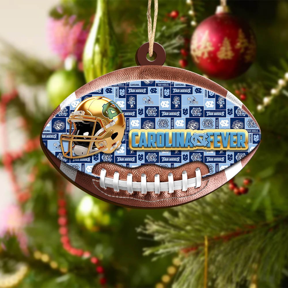 Alternative view of North Carolina Tar Heels Wooden Ornament 2024 Version, Christmas Ornament For Football Fan, Hanging Decor ETHY-53500