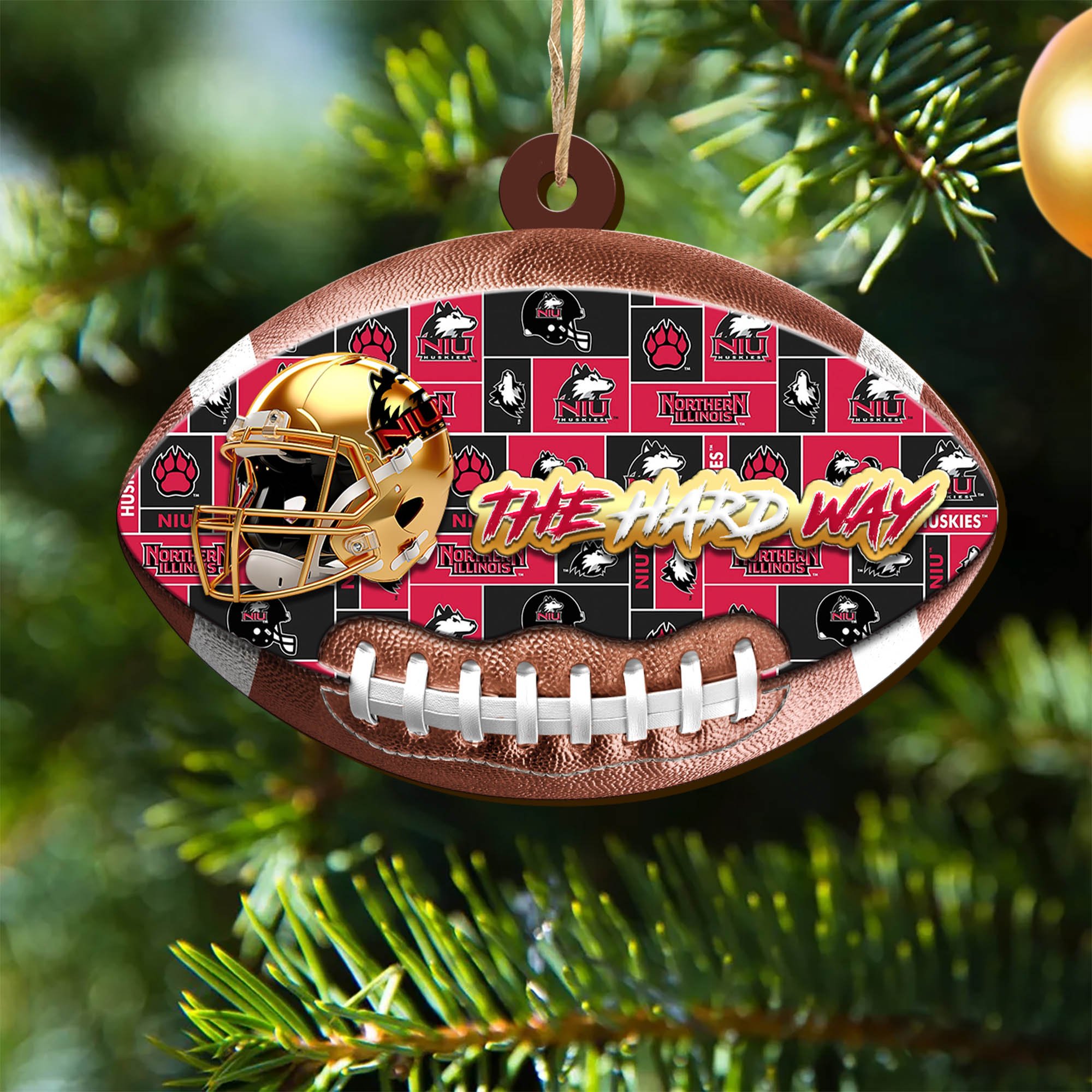 Northern Illinois Huskies Wooden Ornament 2024 Version, Christmas Ornament For Football Fan, Hanging Decor ETHY-53500