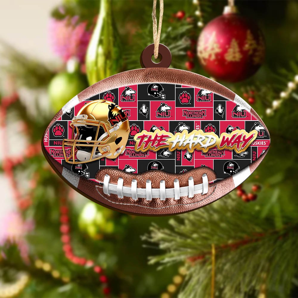 Alternative view of Northern Illinois Huskies Wooden Ornament 2024 Version, Christmas Ornament For Football Fan, Hanging Decor ETHY-53500