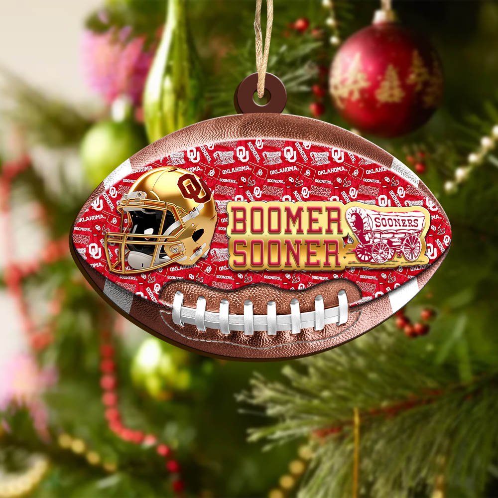 Alternative view of Oklahoma Sooners Wooden Ornament 2024 Version, Christmas Ornament For Football Fan, Hanging Decor ETHY-53500