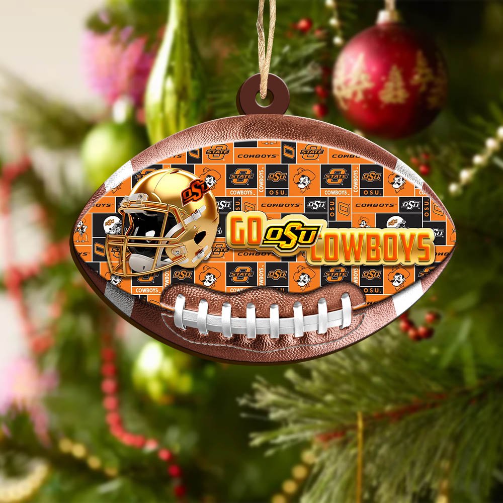 Alternative view of Oklahoma State Cowboys Wooden Ornament 2024 Version, Christmas Ornament For Football Fan, Hanging Decor ETHY-53500